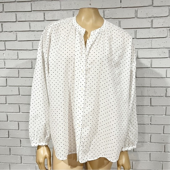 J.Crew Women’s Cotton-voile button-front top in sweet spots - Picture 3 of 11